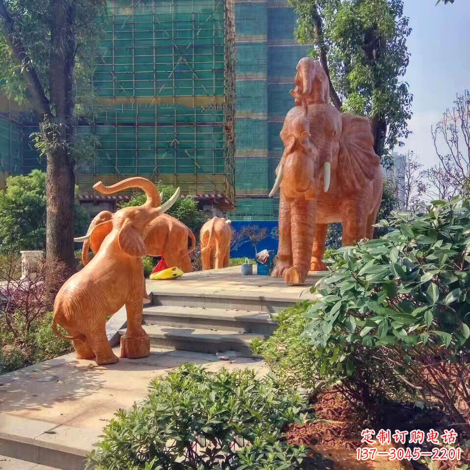 南京玻璃钢卡通大象雕塑-小区园林动物景观雕塑
