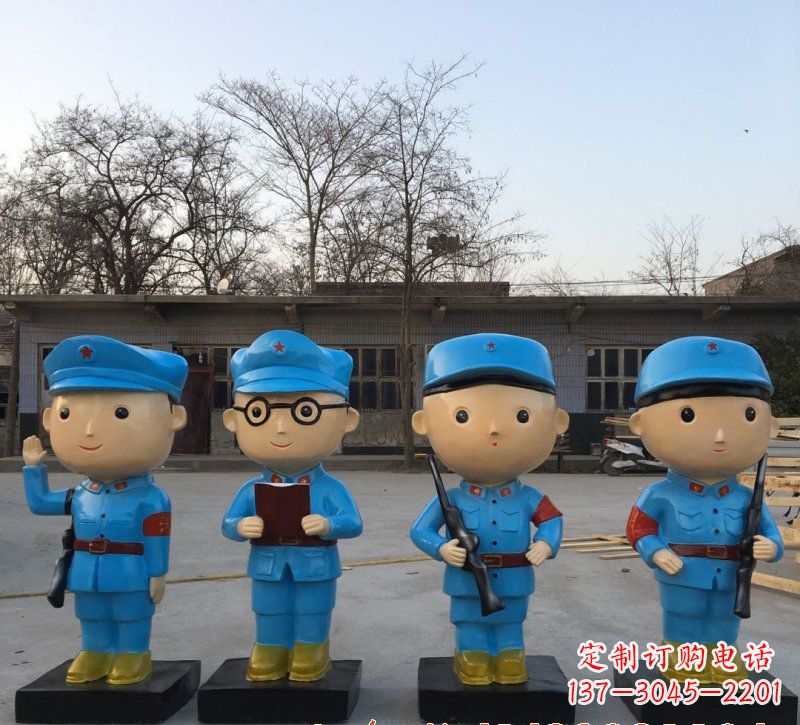 南京玻璃钢卡通红军雕塑