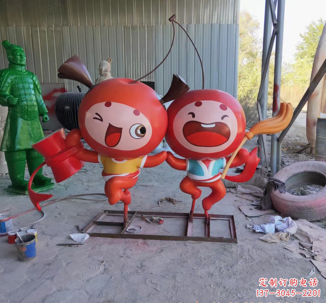 南京精致的玻璃钢苹果雕塑