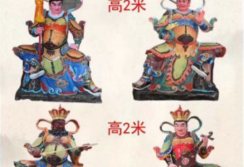 南京玻璃钢彩绘四大天王雕塑宏伟壮观的艺术珍品