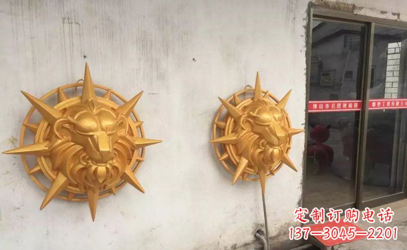 南京玻璃钢狮子头雕塑——精美景观装置