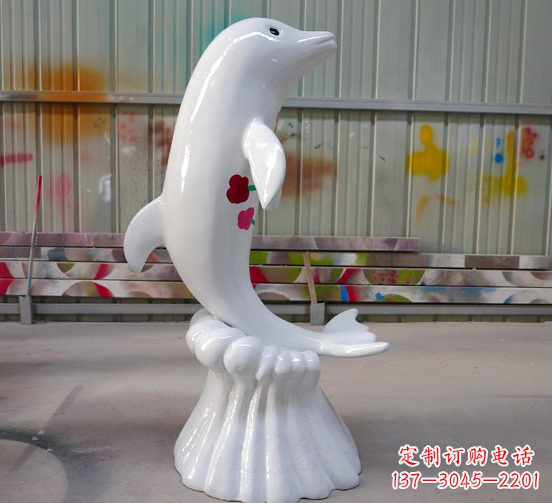 南京玻璃钢戏水海豚景观标识