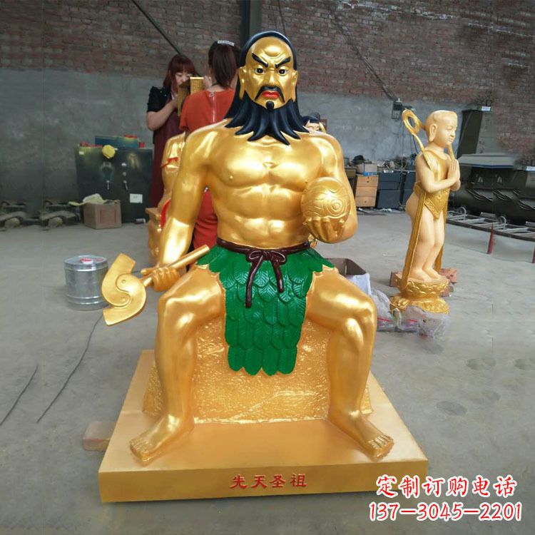 南京炎帝雕塑玻璃钢彩绘的神话传说