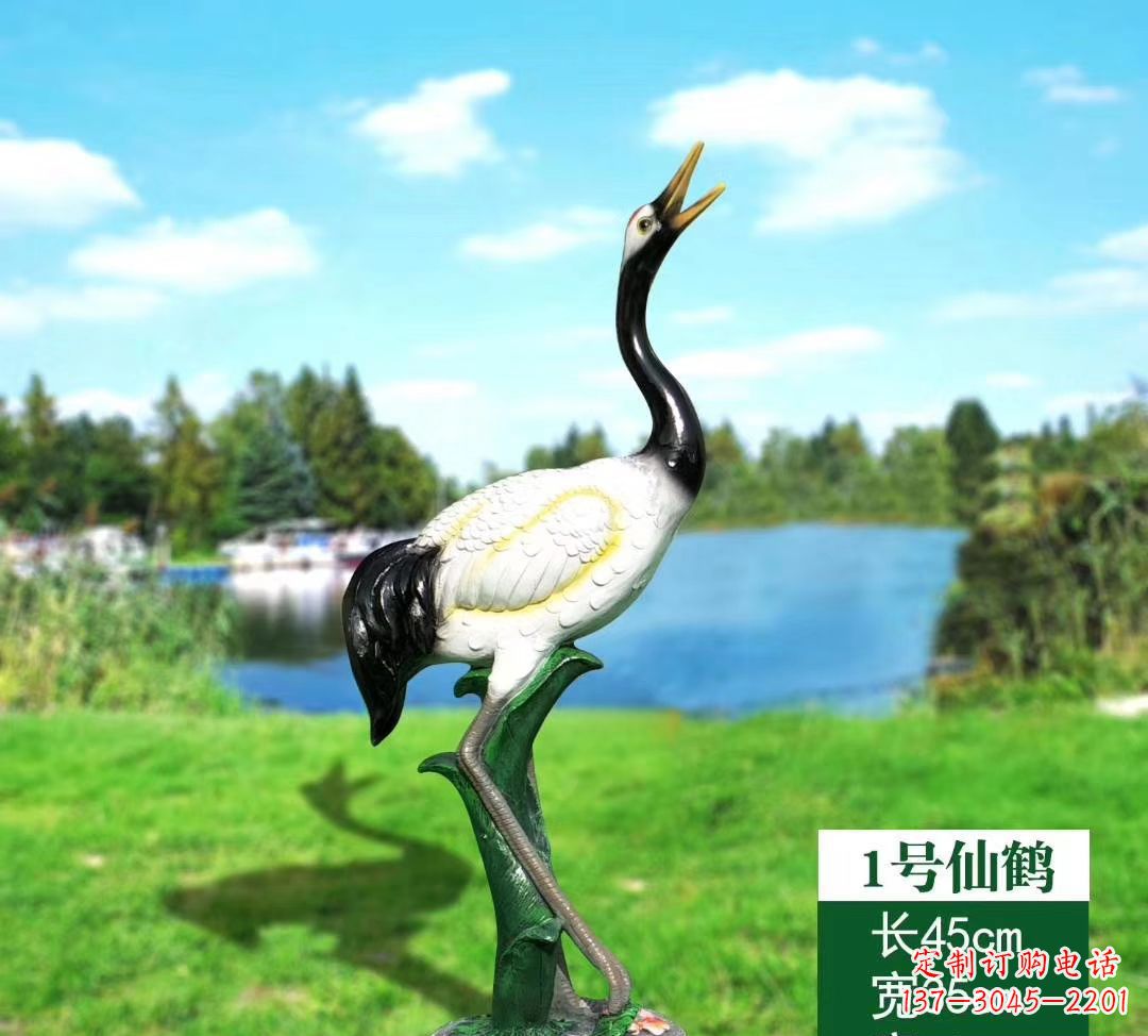 南京玻璃钢艺术之美仙鹤雕塑
