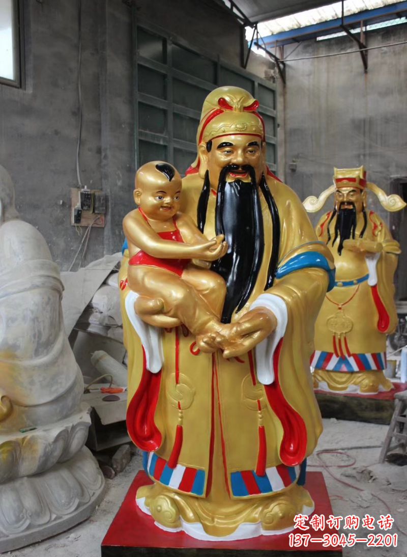 南京玻璃钢宗教庙宇福禄寿神像雕塑