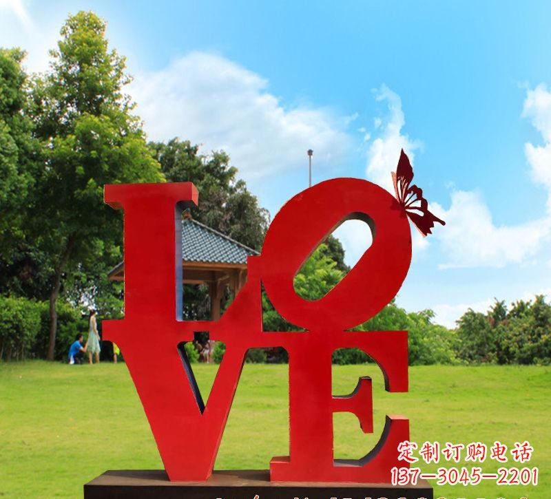 南京不锈钢love景观雕塑222