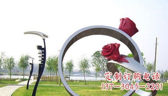 南京不锈钢爱情戒指雕塑