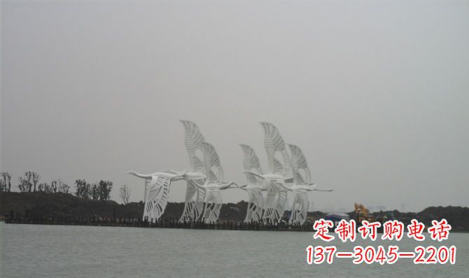 南京不锈钢白鹭动物雕塑