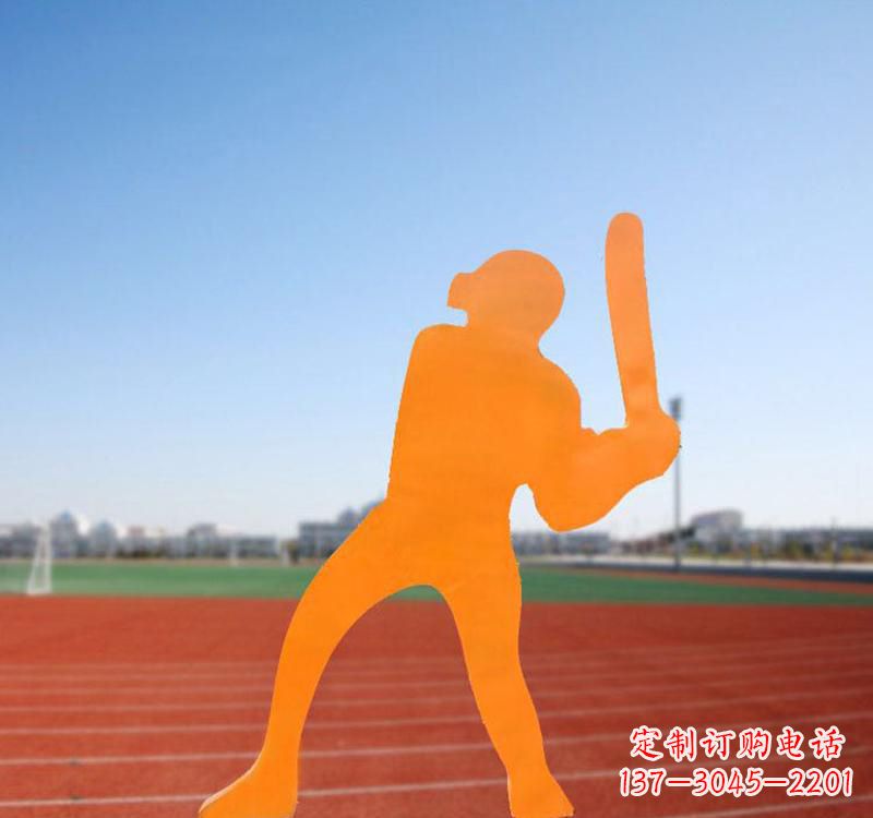 南京不锈钢棒球运动人物雕塑