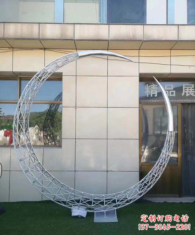 南京不锈钢别墅月亮镂空雕塑