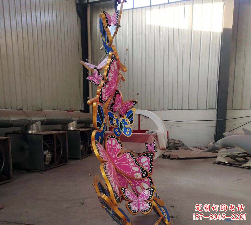 南京精致绚丽的不锈钢蝴蝶雕塑