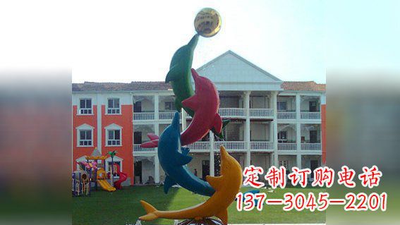 南京精美不锈钢海豚雕塑