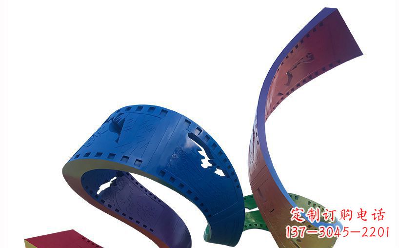 南京不锈钢彩色胶卷公园雕塑精美的艺术珍品