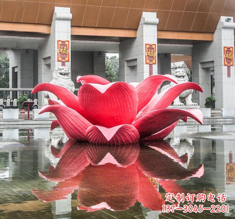 南京不锈钢彩色莲花喷泉雕塑