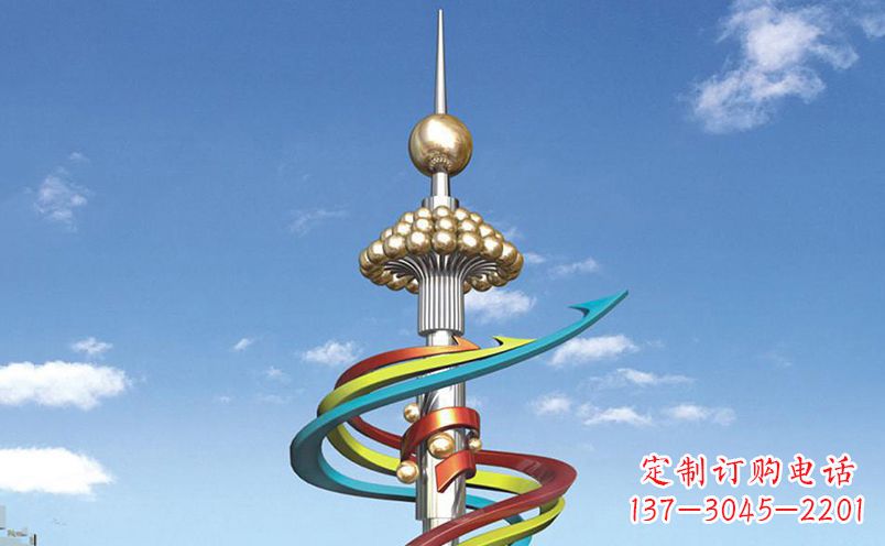 南京不锈钢飘带彩色雕塑——缤纷空间的艺术美学