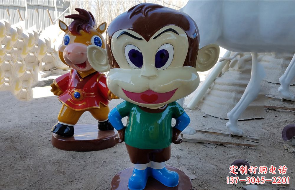 南京不锈钢彩色小猴卡通雕塑