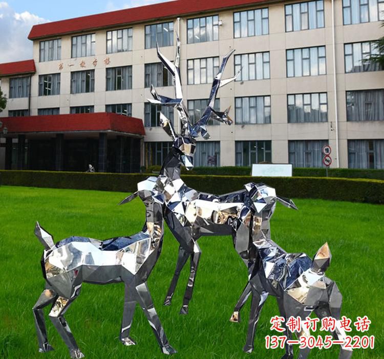 南京不锈钢麋鹿雕塑美观耐用的艺术品