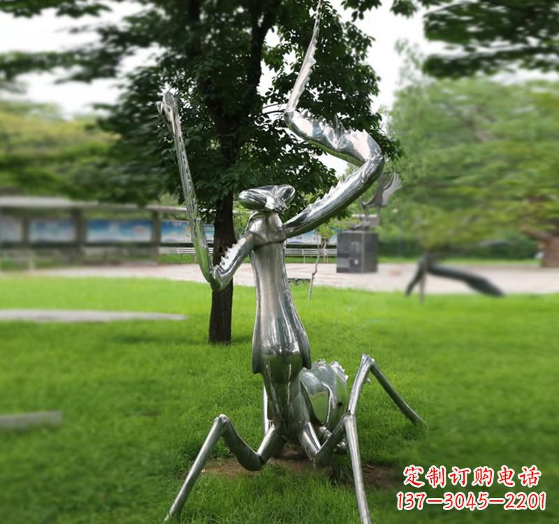 南京不锈钢螳螂雕塑精致美观的艺术品