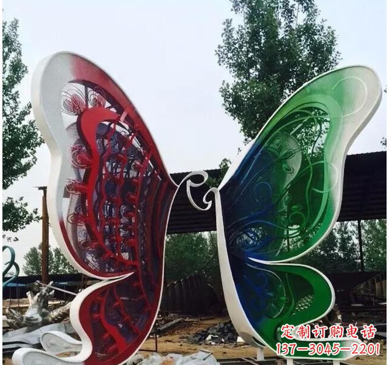 南京不锈钢城市彩色蝴蝶雕塑