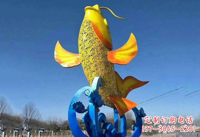 南京不锈钢城市大型鲤鱼雕塑