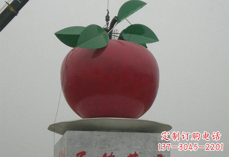 南京不锈钢城市大型苹果雕塑象征着城市繁荣