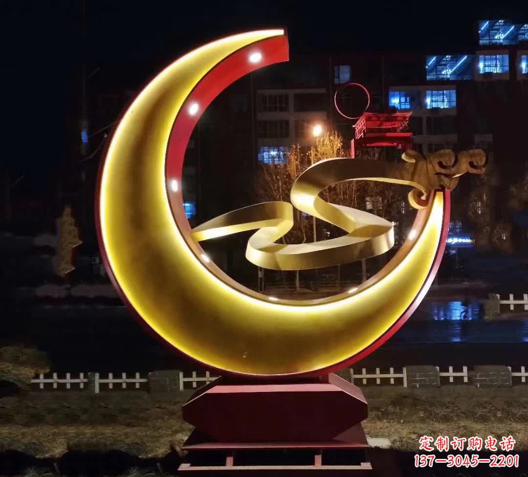 南京不锈钢城市月亮雕塑1