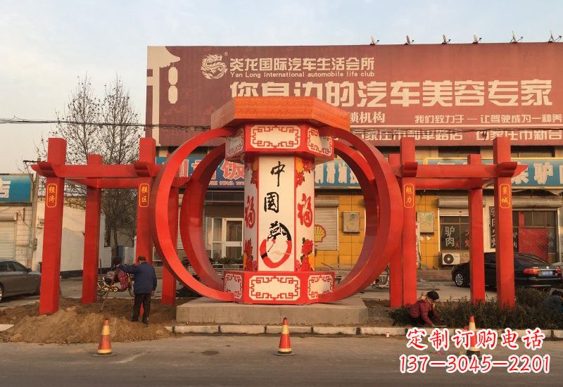 南京不锈钢灯笼雕塑——中国梦的象征