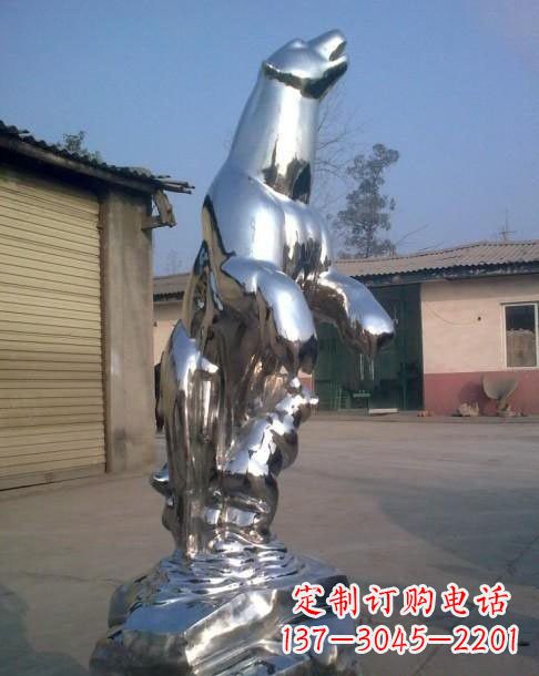 南京不锈钢抽象北极熊雕塑