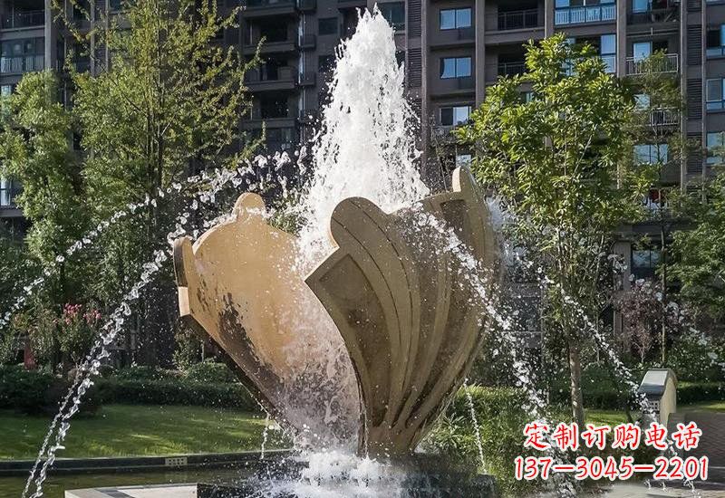 南京不锈钢抽象贝壳喷泉雕塑