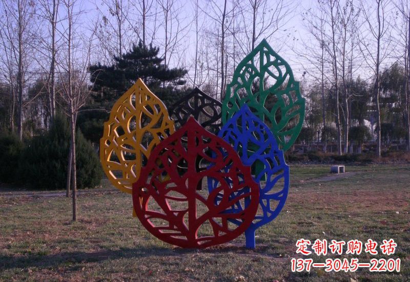 南京精美不锈钢树叶雕塑
