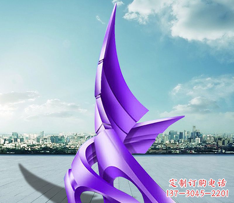 南京不锈钢抽象船帆雕塑 (2)