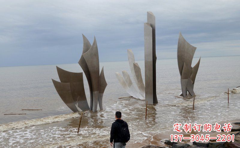 南京不锈钢抽象船帆海边景观雕塑