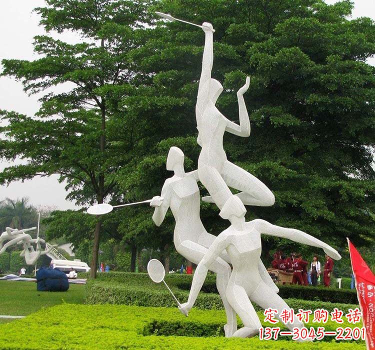 南京精美绝伦的不锈钢羽毛球雕塑