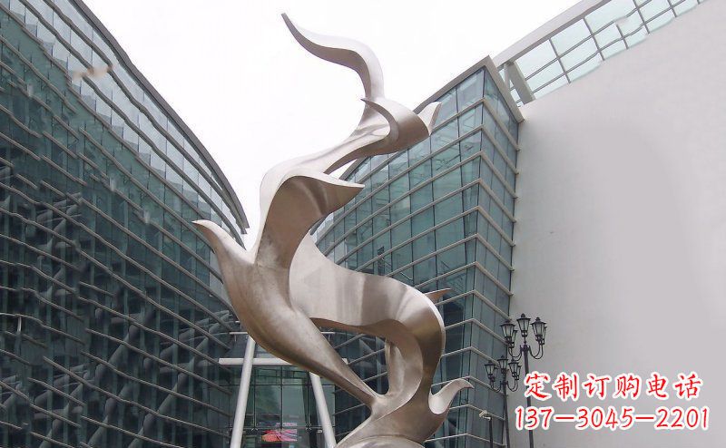 南京不锈钢抽象大雁鸽子雕塑