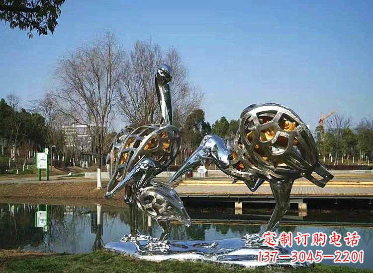 南京精美非凡的不锈钢丹顶鹤雕塑