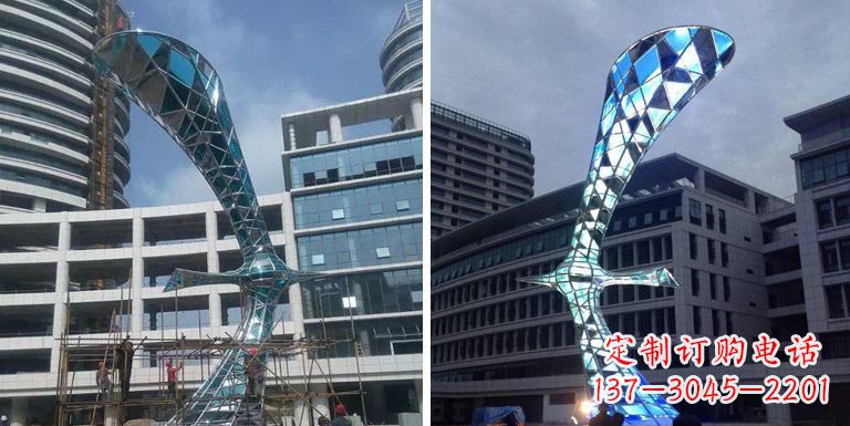 南京大雁景观雕塑——精美不锈钢艺术品