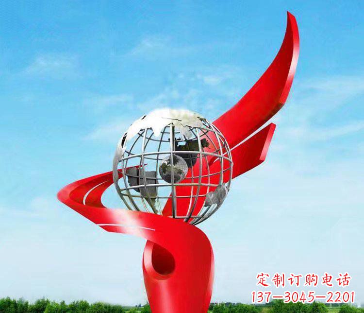 南京不锈钢地球雕塑精美的艺术品