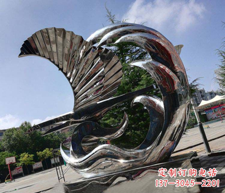 南京不锈钢帆船雕塑象征海上生活的艺术精品