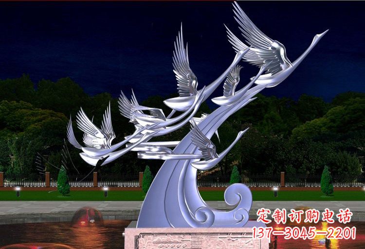南京不锈钢雕塑——以天鹅为灵感