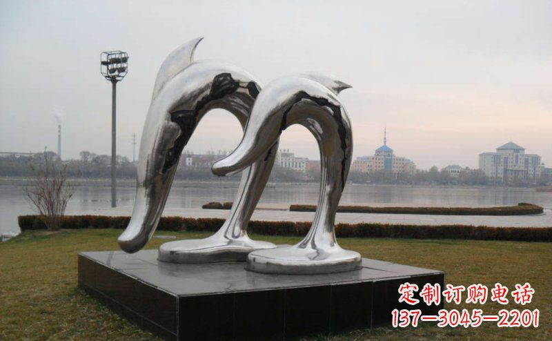南京精致的不锈钢海豚雕塑