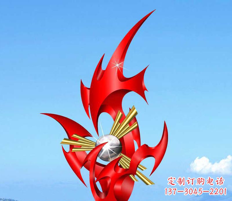 南京不锈钢火苗雕塑