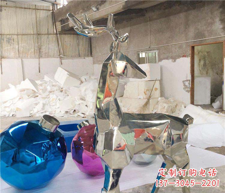 南京不锈钢梅花鹿雕塑