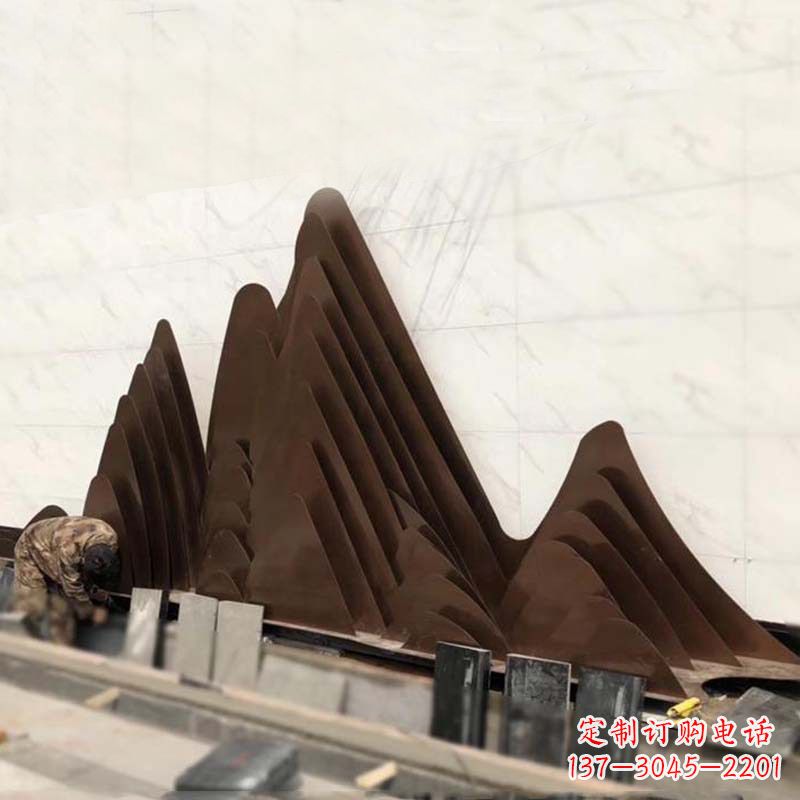 南京精美不锈钢假山雕塑