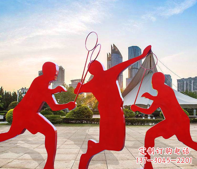南京羽毛球雕塑以不锈钢为原料的精美艺术品