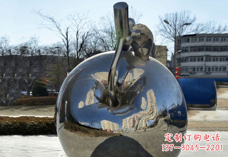 南京精致的不锈钢苹果雕塑