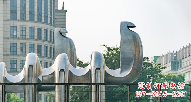 南京不锈钢抽象骆驼街边动物雕塑