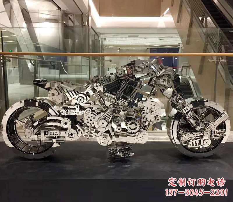 南京不锈钢摩托车雕塑精美外形、优质材质