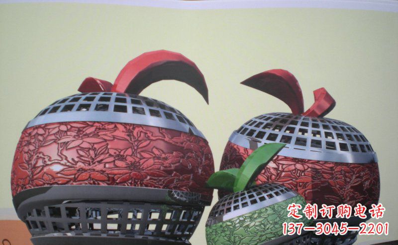 南京不锈钢苹果雕塑