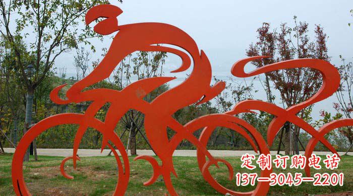 南京不锈钢自行车雕塑捕捉运动精神