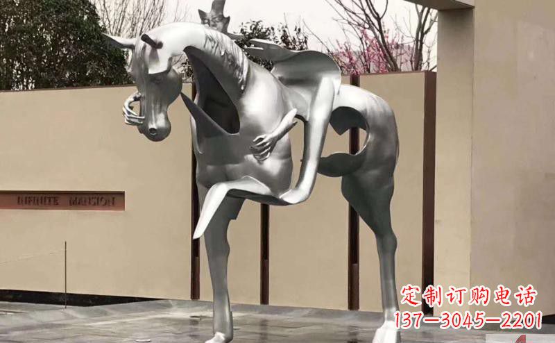 南京不锈钢抽象人骑马雕塑